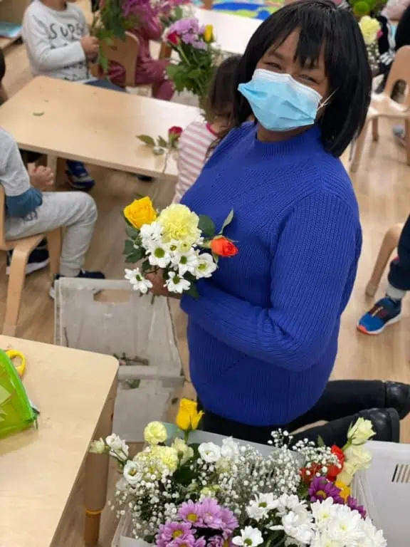 flower arranging with families flower arranging with families